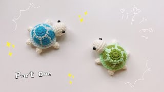 Part one-How to Crochet a Turtle Amigurumi For Beginners🐢 Keychain Crochet Tutorial