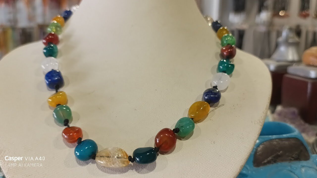 Doğaltaş Kolye Modeli ve Makrome Tekniği ile Asansör Yapılışı 👍 