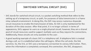 VIRTUAL CIRCUIT APPROACH SVC,PVC