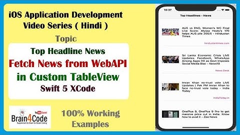 How to Fetch News Data from WebAPI in Custom TableView Swift 5 XCode | Hindi | Easy Learn Swift 5