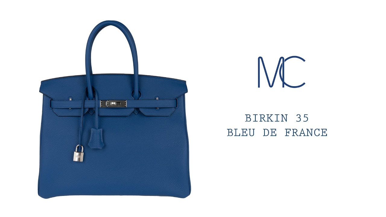 Hermes Birkin 35 Bleu Jean Togo Palladium Hardware #N - Vendome Monte Carlo