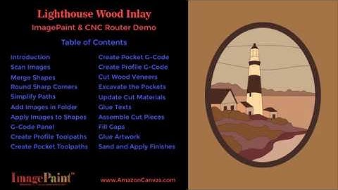 Modern Wood Inlay for CNC Router - Lighthouse by Kathy Wise