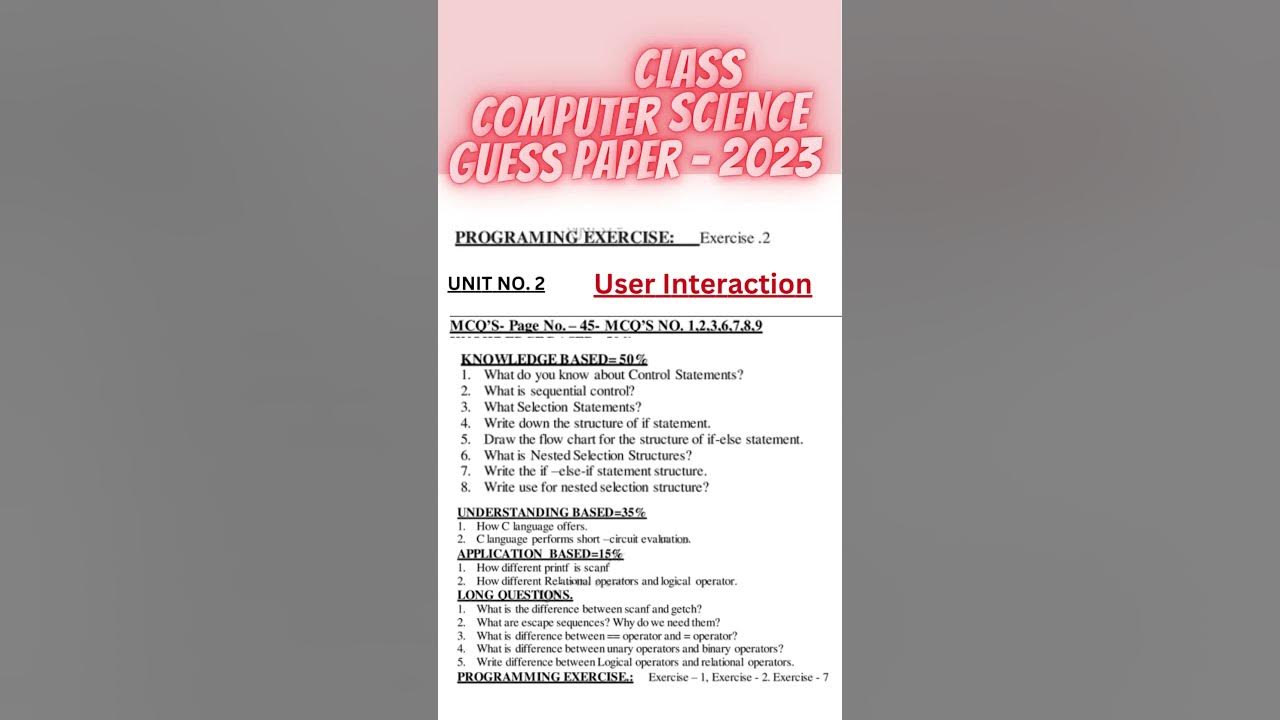 10th Class Computer Guess Paper 2023 10th Class Computer Paper 2023
