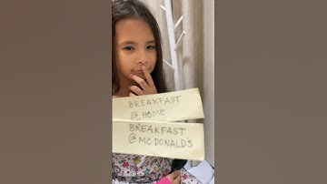 Index card challenge | Breakfast @ home or Mc Donald’s #indexcardchallenge #shorts #funnykid