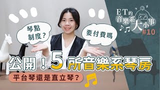 【ET的音樂系大小事#10】大學放榜啦! 公開5所臺灣音樂系琴房使用方式! 原來這所學校要付琴房費! 平台琴跟直立琴如何計費