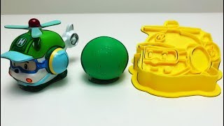 Learn Color Green With Play Doh Robocar Poli Helly's Toy & 3d Printed Helly's Mold screenshot 5