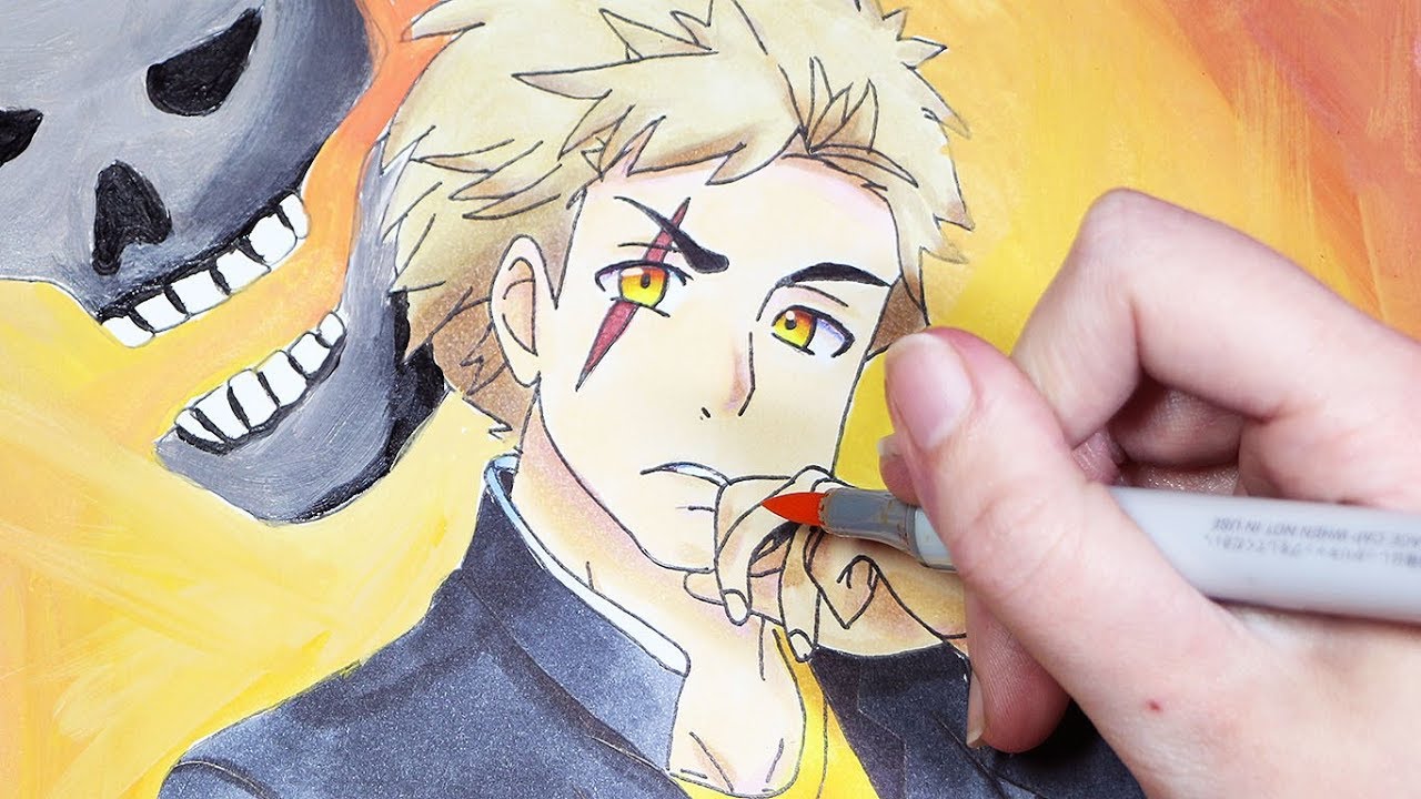 Copic Markers Speed Drawing: Yandere Simulator Delinquents Umeji Kizuguchi