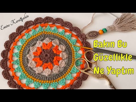 Tığ işi mandala motif yapımı / Çanta üzerine süsleme yaptım sizlerle paylaştım....