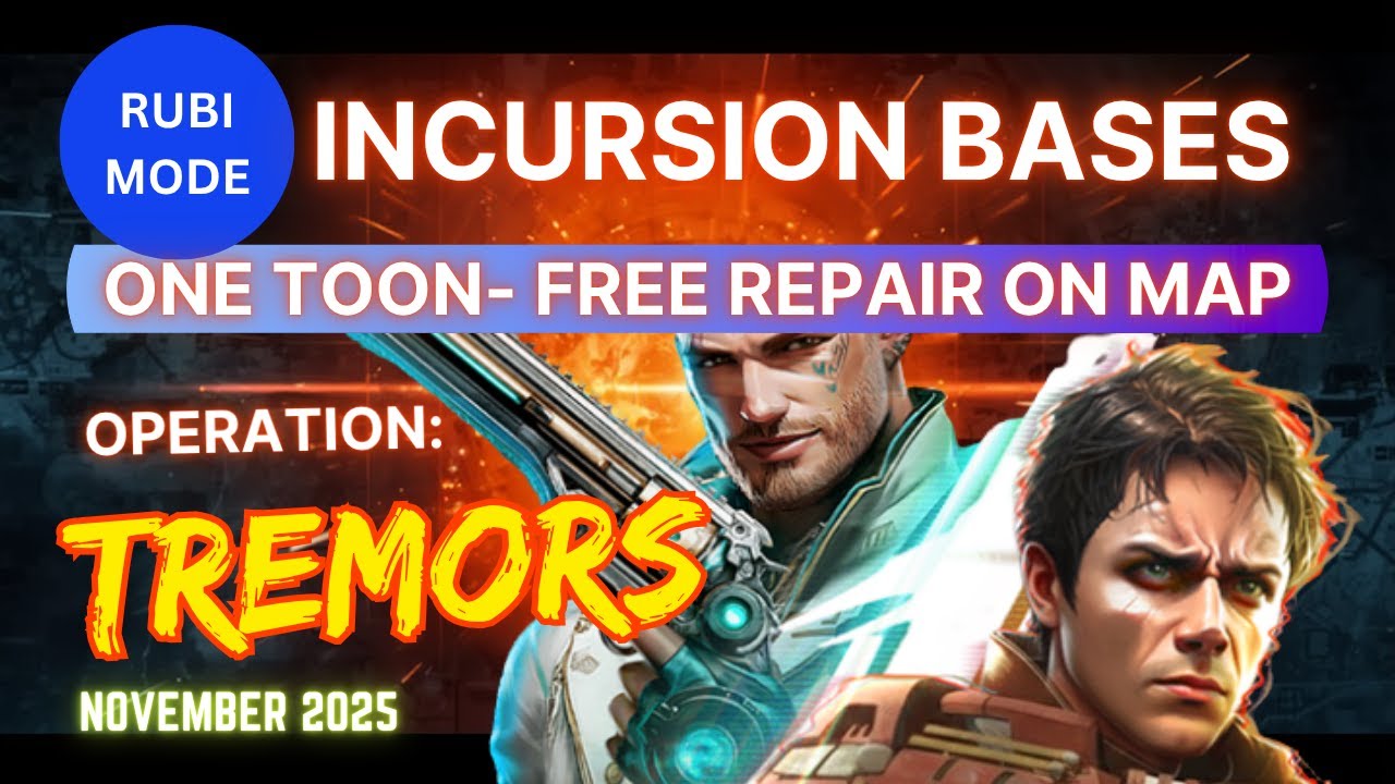 INCURSION Bases ⚡ One-Toon Strategy 💥 FREE Repair on Map - RUBI MODE - War Commander TREMORS Event