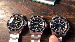 Rolex Submariner Comparison Vintage 