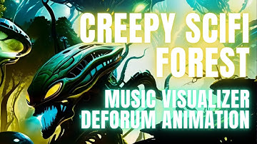 CREEPY SCIFI FOREST: MUSIC VISUALIZER DEFORUM ANIMATION (Stable Diffusion SDXL + Lora Model)