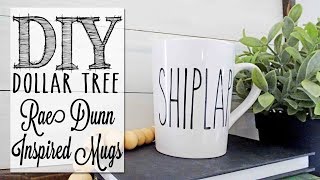 DIY Rae Dunn Inspired Mugs | Dollar Tree Craft