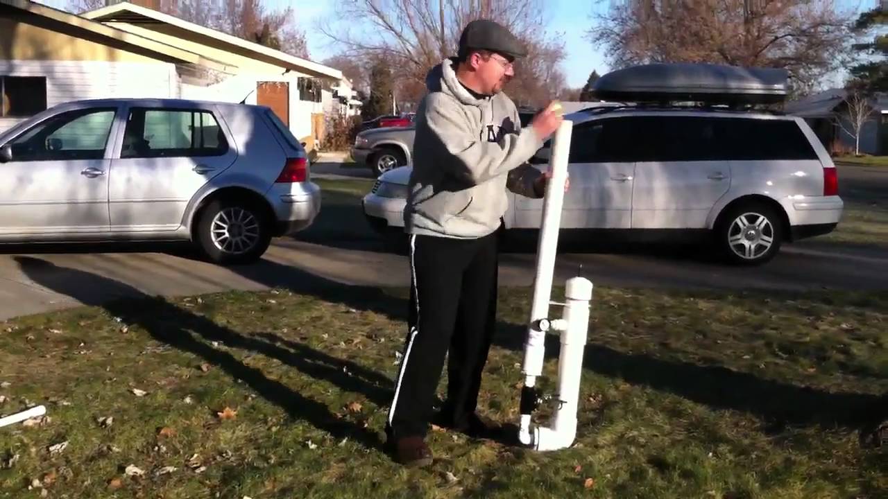 Tennis ball air cannon first launch 50psi YouTube