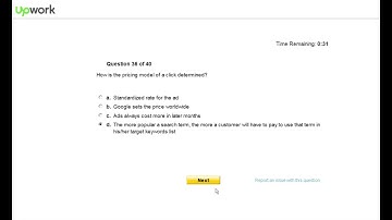 Internet Marketing Test Upwork 1st Place!