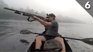 Kayak Jump Shooting Geese On The River