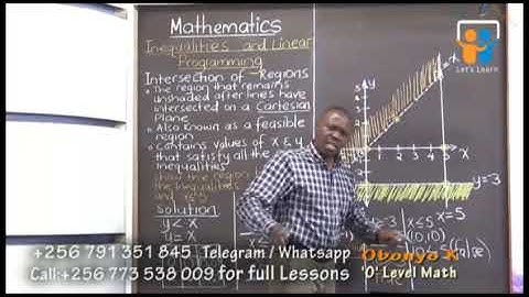 O-LEVEL MATHEMATICS topic INEQUALITIES by Obonyo Kenneth Subscribe ,view and like E-learning project