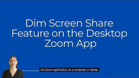 3.4 How to Dim Screen Share Video