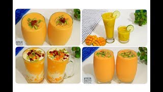 4 Tasty Mango Dessert & Drinks Recipes | Mango Drinks Recipe | Summer Special Recipe