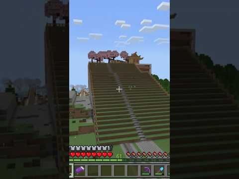 巨大建築から神社どころか植林場の桜まで見えるなんて…！ #マイクラ実況 #マイクラ #マインクラフト #minecraft #巨大建築 #植林場  #桜 #神社 #建築技 #マイクラ建築