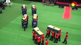 Solemn Farewell: Ghana’s military escorts the caskets of eight fallen heroes 