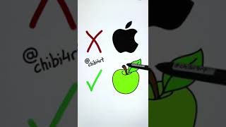 How to draw apple ✍🍏 #drawing #apple #logo #art #shorts