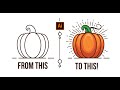 How to create a vector cartoon Pumpkin Using adobe Illustrator