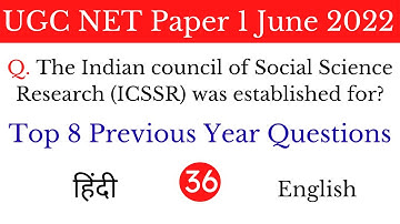 (Mock TEST 36) Top 8 Most Expected PYQs MCQs For NTA UGC NET Paper 1 June 2022 in Hindi & English
