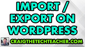 How To Export and Import Wordpress Blog Data