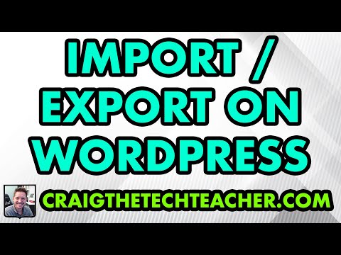 How To Export and Import Wordpress Blog Data