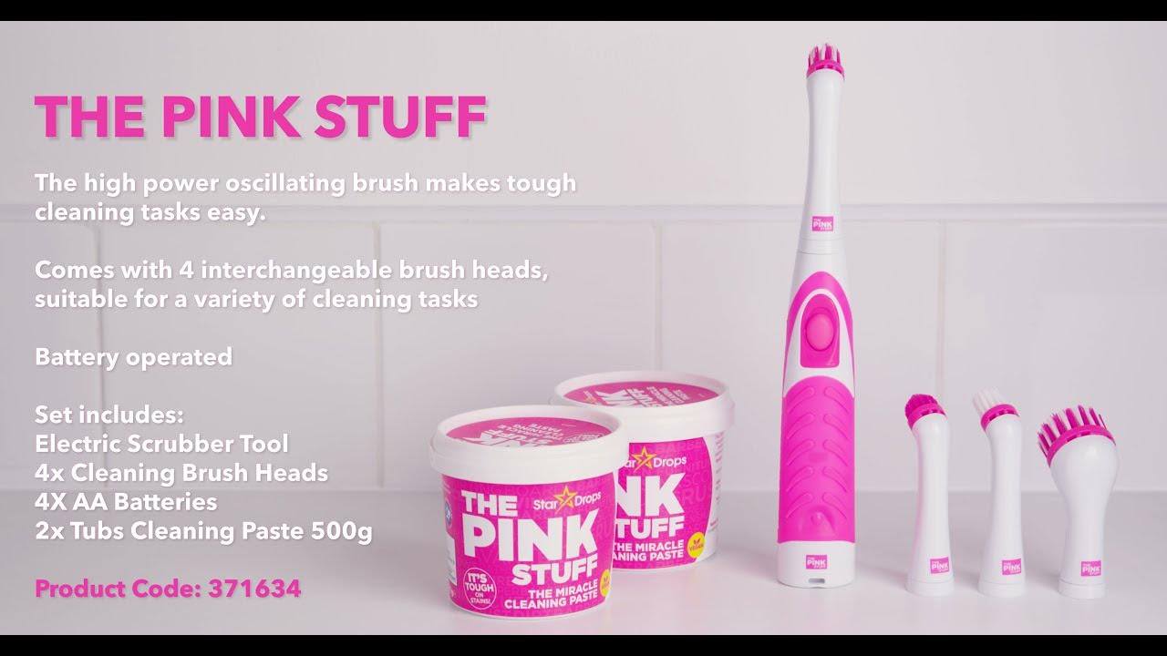 Stardrops - The Pink Stuff - The Miracle Scrubber Kit - 2 Tubs of The  Miracle Cleaning Paste With Electric Scrubber Tool and 4 Cleaning Brush  Heads