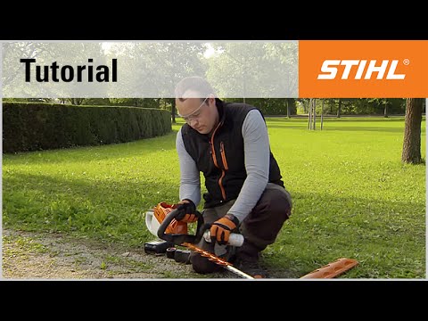 Maintenance of a STIHL cordless hedge trimmer after use - YouTube