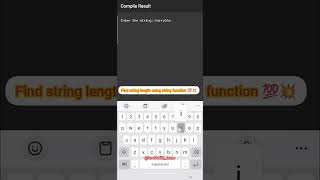 Find string length using string function in c programming 💯✅️💥#coding #youtubeshorts #clanguage