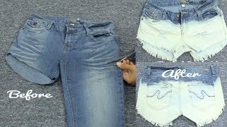 DIY Jean Shorts: high-waisted & bleached — Popcosmo