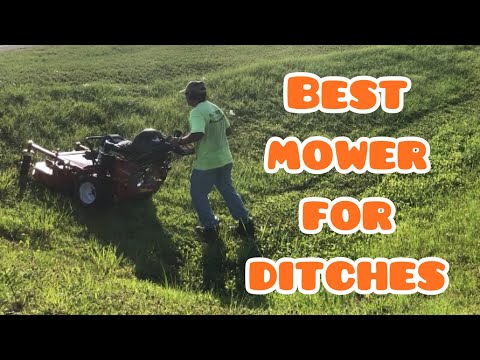 Mowing a ditch with a Exmark Turf Tracer YouTube