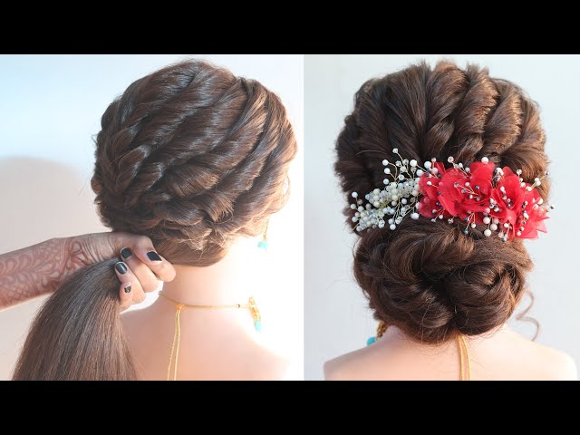 35+ South Indian Bridal Bun Hairstyles with Flowers | Bridal hair  decorations, Bridal hair buns, Flowers in hair
