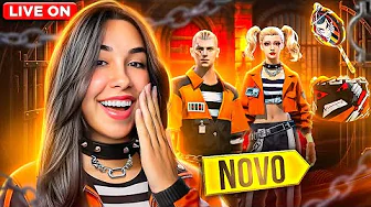 NOVA SKIN DE PRISIONEIRO NO FREE FIRE 🔥 FREE FIRE AO VIVO 🎀LETHICIAX FF🎀
