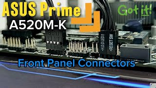 How to Connect Front Panel Connectors of CVS Casing to ASUS Prime A520M-K