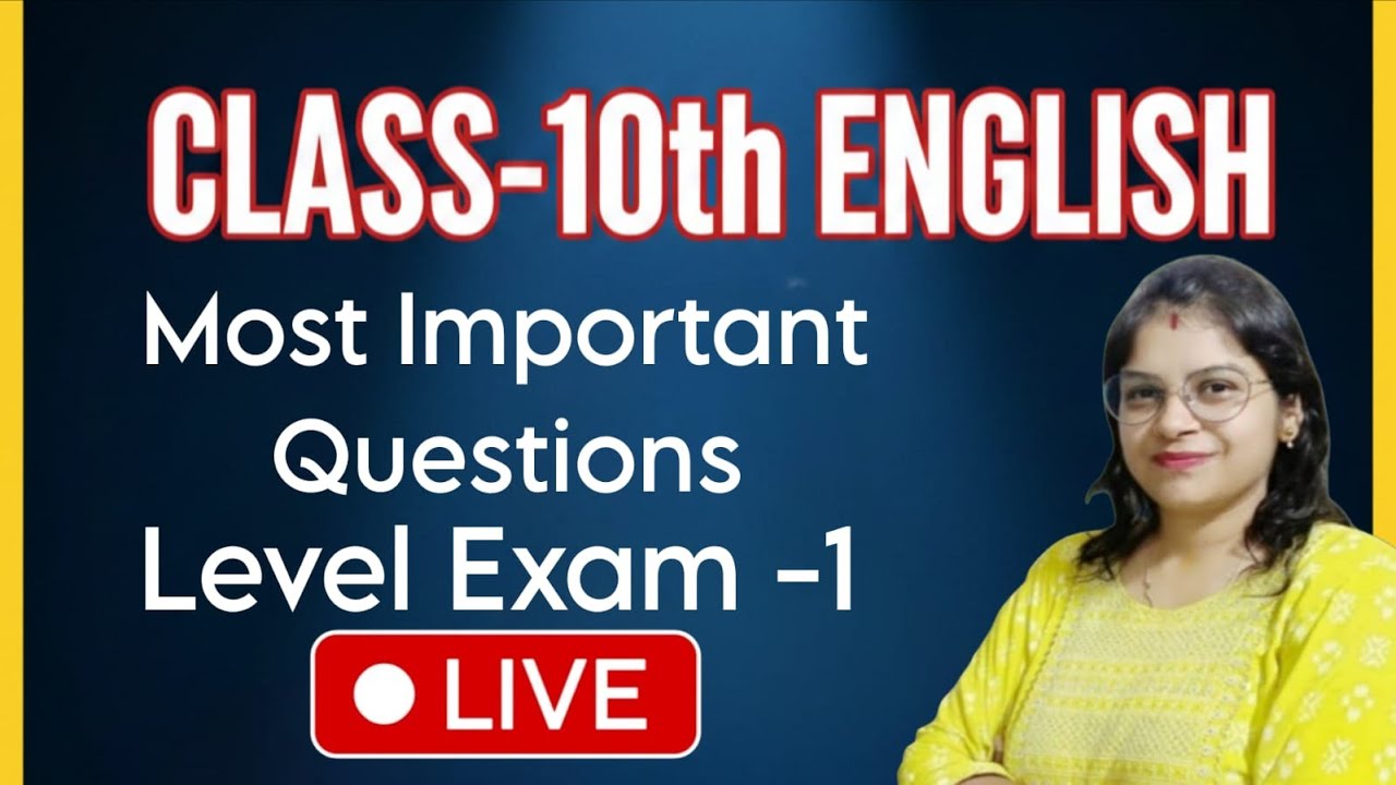 Live | Revision Class | English | Class - 10th | by Nikita Ma'am - YouTube