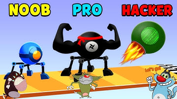 NOOB vs PRO vs HACKER Draw Climber Android iOS Oggy And Jack