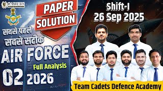 Airforce 2 2026 Complete Paper Solution | 26 September 1st Shift Paper Analysis | Airforce 2 2026