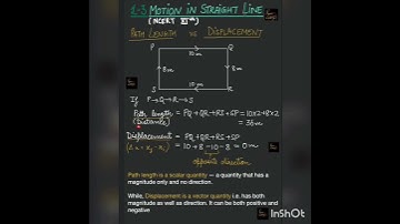PATH LENGTH/DISTANCE, DISPLACEMENT class 11 Chapter 3 Motion in straight line NCERT