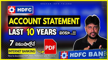 🔥How to download HDFC Bank Statement in telugu [upto 10 years] | HDFC Netbanking @sravaninfotelugu
