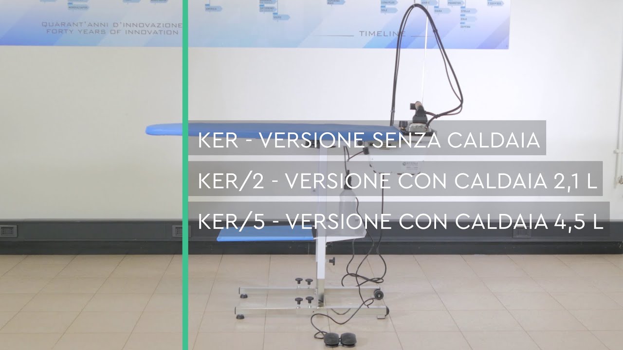 Ker, Tavolo da Stiro Industriale Regolabile in Altezza - Battistella