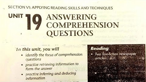 Answering Comprehension Questions || Unit no19 | Focus on Comprehension #ENG-112 #2ndsemester #PU