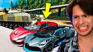 DESTRUINDO SUPER CARROS COM UM TANQUE!! (Beamng drive)