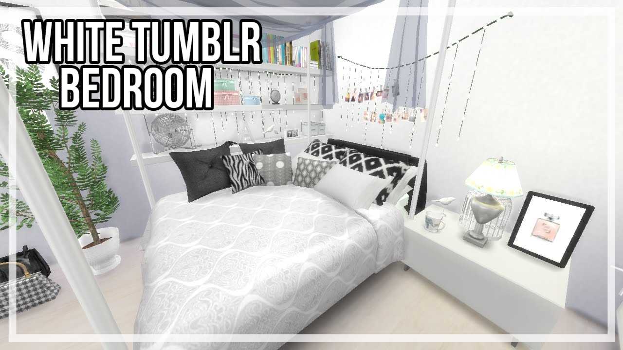 The Sims  4  Room build White Tumblr Bedroom  YouTube