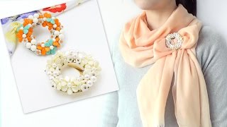 【貴和製作所】スカーフ留めを使ったアレンジ