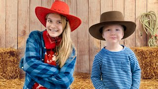 amelia arthur and dad visit the farm animals