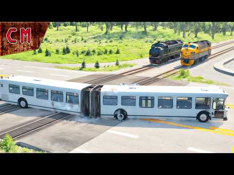 Bus VS Train crashes BeamNG Drive #3