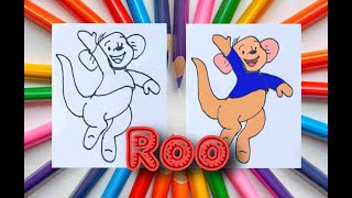 How to Draw Roo Kangaroo Easy | Winnie the Pooh